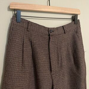 Briggs New York Multicolor Brown Houndstooth Work Pants Trousers
